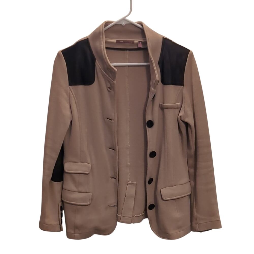 525 America Tan and Black Blazer with Contrast Panels